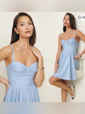 Reformation
Reformation Cherrie dress Light Blue Sundress - Women new with tags